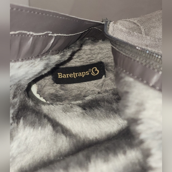 BareTraps Gray Sweater Cuff & Suede Faux Fur Lined Tall Boots 9 M Warm Winter - Picture 6 of 12